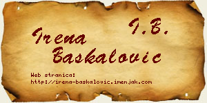 Irena Baškalović vizit kartica
